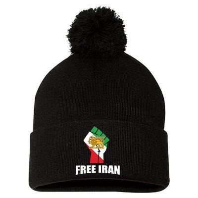 Free Iran Women Life Freedom Mahsa Amini Protest Pom Pom 12in Knit Beanie