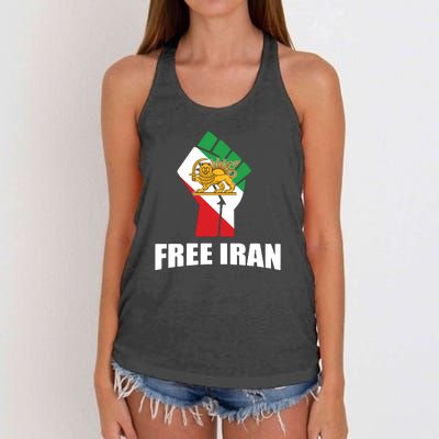 Free Iran Women Life Freedom Mahsa Amini Protest Women's Knotted Racerback Tank