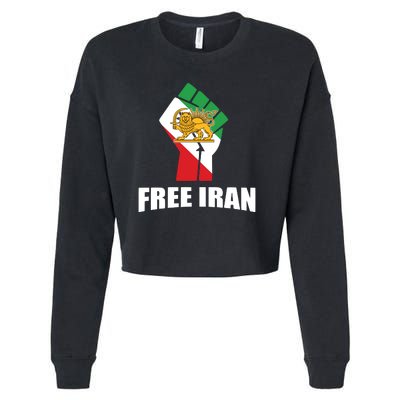 Free Iran Women Life Freedom Mahsa Amini Protest Cropped Pullover Crew