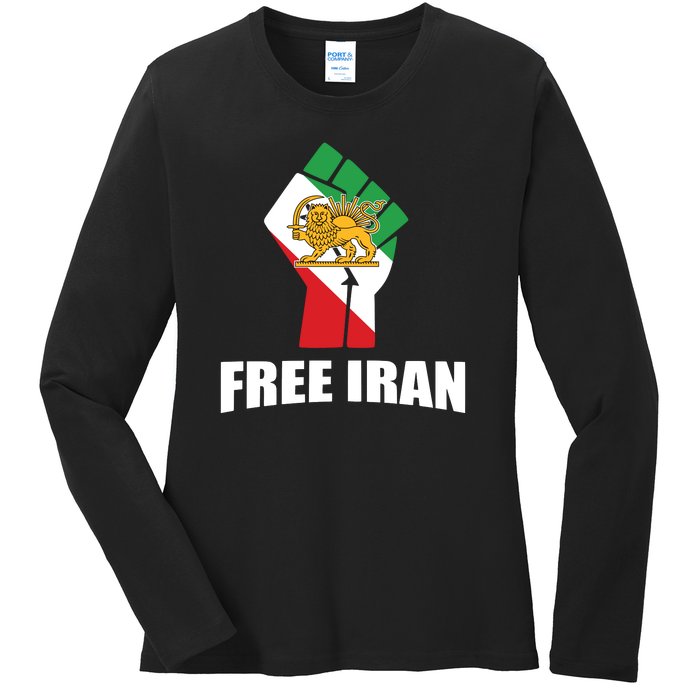 Free Iran Women Life Freedom Mahsa Amini Protest Ladies Long Sleeve Shirt