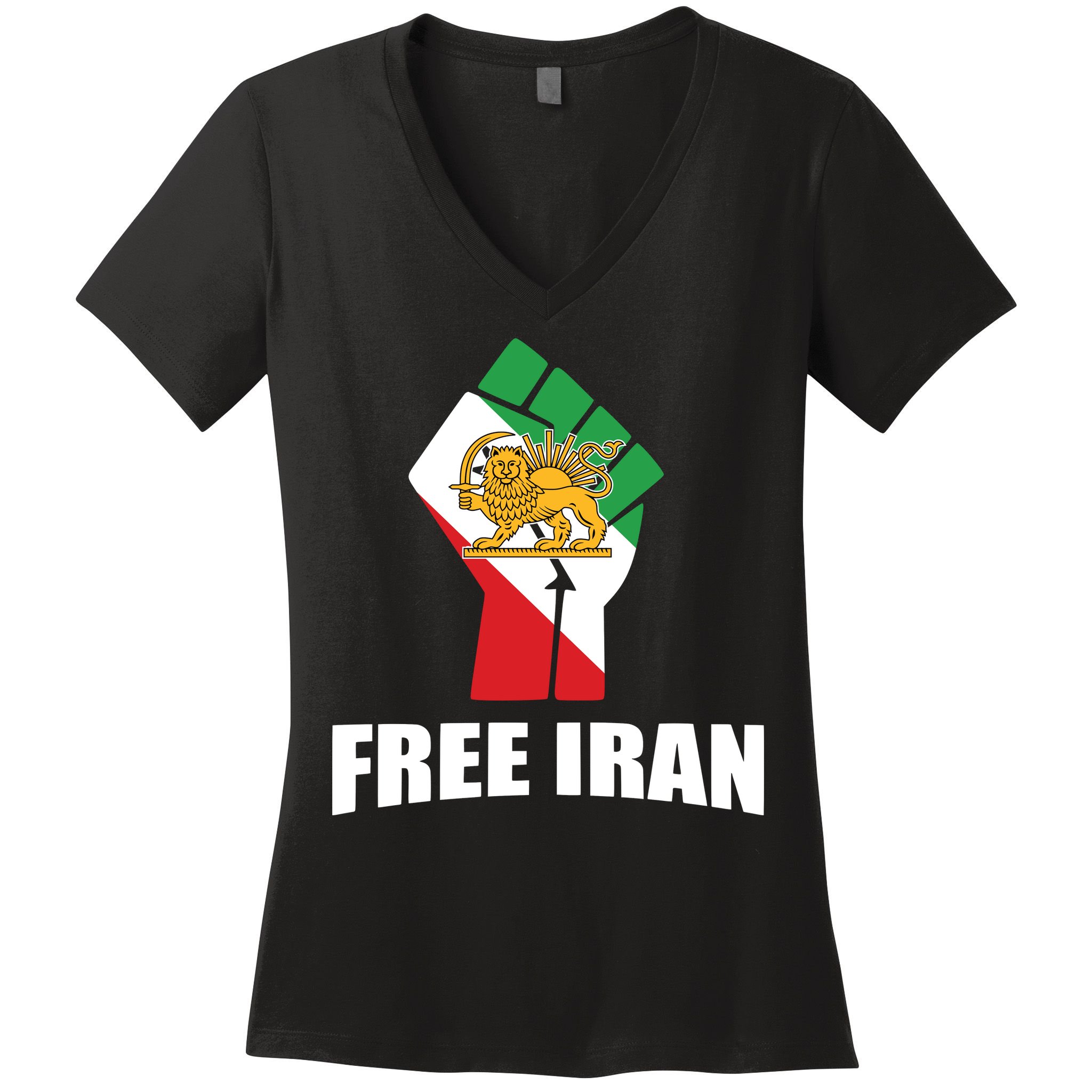 Free Iran Women Life Freedom Mahsa Amini Protest Women's V-Neck T-Shirt