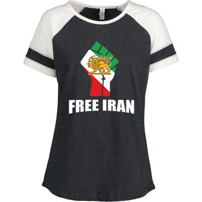 Free Iran Women Life Freedom Mahsa Amini Protest Enza Ladies Jersey Colorblock Tee