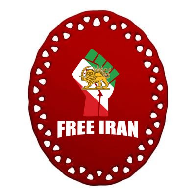 Free Iran Women Life Freedom Mahsa Amini Protest Ceramic Oval Ornament