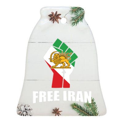 Free Iran Women Life Freedom Mahsa Amini Protest Ceramic Bell Ornament