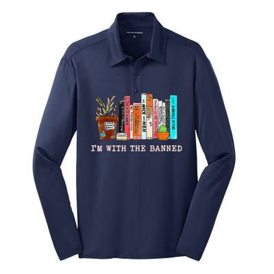 Funny IM With The Banned Banned Books Reading Books Silk Touch Performance Long Sleeve Polo