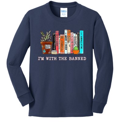 Funny IM With The Banned Banned Books Reading Books Kids Long Sleeve Shirt