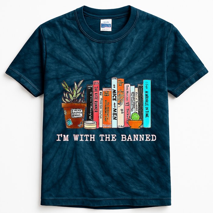 Funny IM With The Banned Banned Books Reading Books Kids Tie-Dye T-Shirt