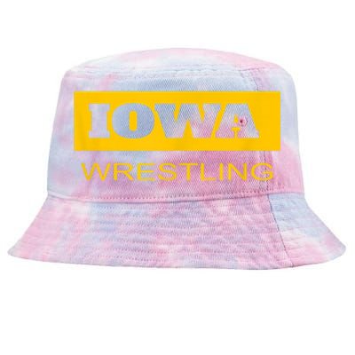 Freestyle Iowa Wrestling Wrestler Fan The Hawkeye State Tie-Dyed Bucket Hat