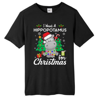 Funny I Want A Hippopotamus For Christmas Xmas Hippo For Gift Tall Fusion ChromaSoft Performance T-Shirt