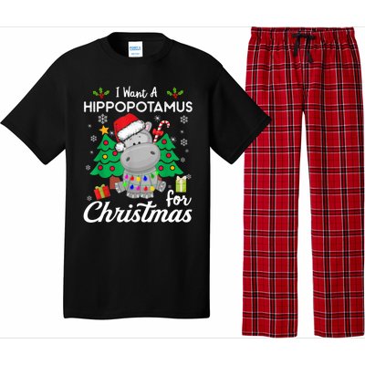 Funny I Want A Hippopotamus For Christmas Xmas Hippo For Gift Pajama Set