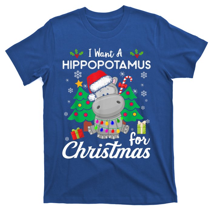 Funny I Want A Hippopotamus For Christmas Xmas Hippo For Gift T-Shirt