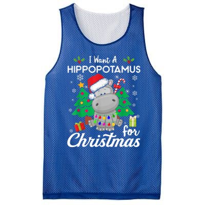 Funny I Want A Hippopotamus For Christmas Xmas Hippo For Gift Mesh Reversible Basketball Jersey Tank