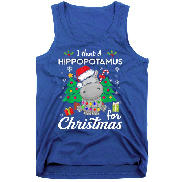 Funny I Want A Hippopotamus For Christmas Xmas Hippo For Gift Tank Top