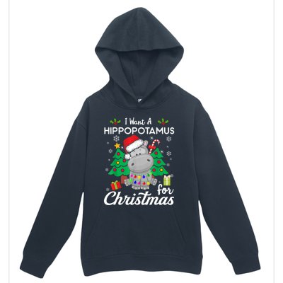 Funny I Want A Hippopotamus For Christmas Xmas Hippo For Gift Urban Pullover Hoodie