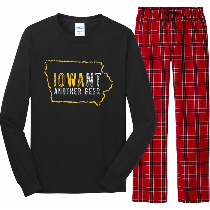 Funny Iowa Want Another Beer Long Sleeve Pajama Set