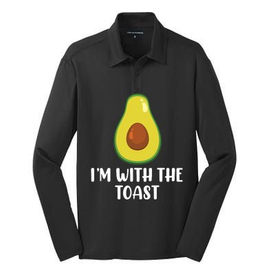 Funny Im With The Toast Avocado Halloween Couples Costumes Silk Touch Performance Long Sleeve Polo