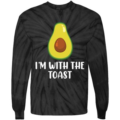 Funny Im With The Toast Avocado Halloween Couples Costumes Tie-Dye Long Sleeve Shirt