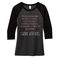 Funny I Work With Behavior Analysis Bcba Women's Tri-Blend 3/4-Sleeve Raglan Shirt