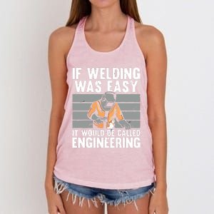 Funny If Welding Was Easy Tee For Welder Dad Welding Women's Knotted Racerback Tank