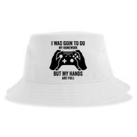 Funny I Was Going To Do My Homework But Hands Full Gamer TShirt Sustainable Bucket Hat
