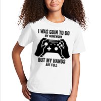 Funny I Was Going To Do My Homework But Hands Full Gamer TShirt Kids T-Shirt