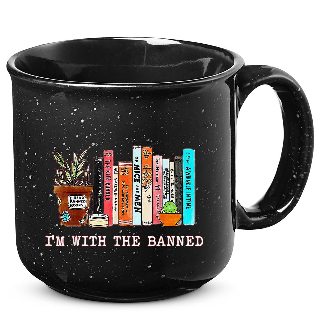 Funny IM With The Banned Banned Books Reading Books 15oz Campfire Ceramic Mug