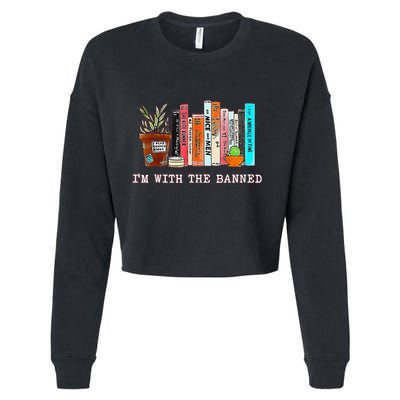 Funny IM With The Banned Banned Books Reading Books Cropped Pullover Crew