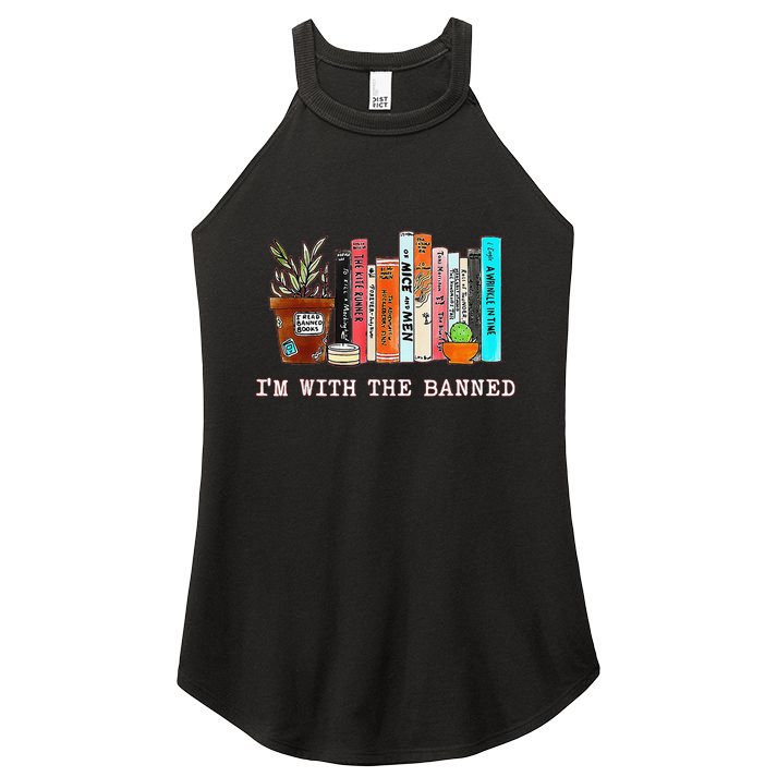 Funny IM With The Banned Banned Books Reading Books Women's Perfect Tri Rocker Tank