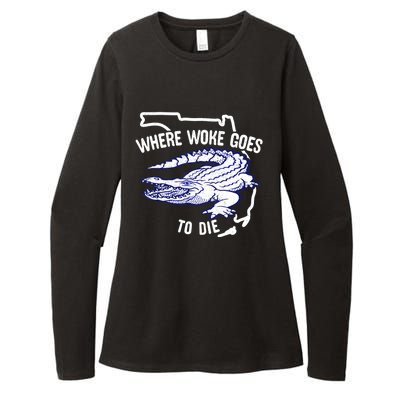 Florida Is Where Woke Goes To Die DeSantis Florida Funny Womens CVC Long Sleeve Shirt