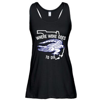 Florida Is Where Woke Goes To Die DeSantis Florida Funny Ladies Essential Flowy Tank