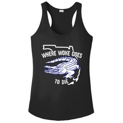 Florida Is Where Woke Goes To Die DeSantis Florida Funny Ladies PosiCharge Competitor Racerback Tank