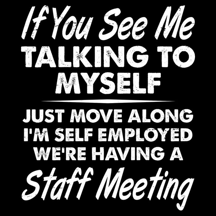 Funny If You See Me Talking To Myself Staff Meeting Women's Crop Top Tee