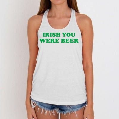 Funny Irish You Were Beer Irish Shamrock St Paddy's Day Women's Knotted Racerback Tank
