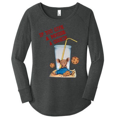 Funny If You Give Mouse A Cookie Costume Birthday Cookies Women's Perfect Tri Tunic Long Sleeve Shirt