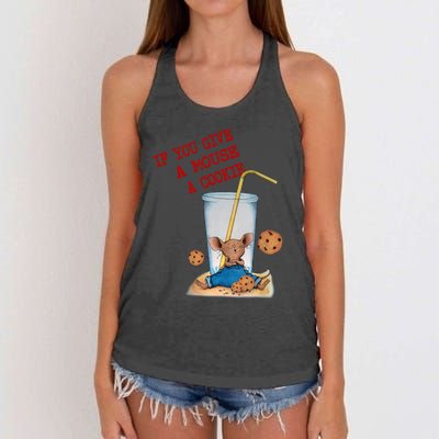 Funny If You Give Mouse A Cookie Costume Birthday Cookies Women's Knotted Racerback Tank