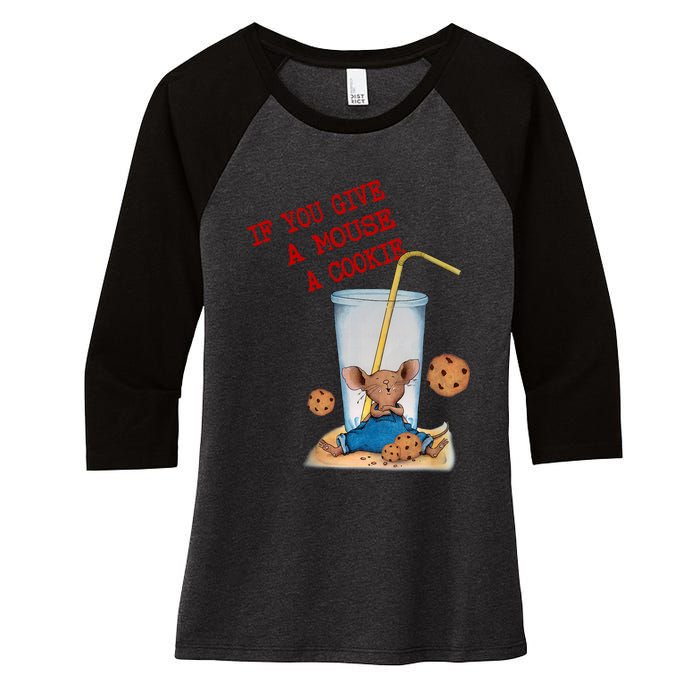 Funny If You Give Mouse A Cookie Costume Birthday Cookies Women's Tri-Blend 3/4-Sleeve Raglan Shirt