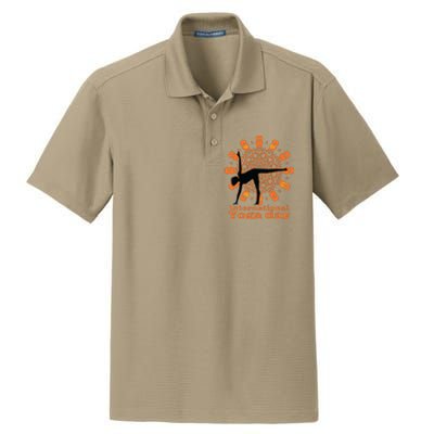 Funny International Yoga Day Design For Women Men Dry Zone Grid Polo