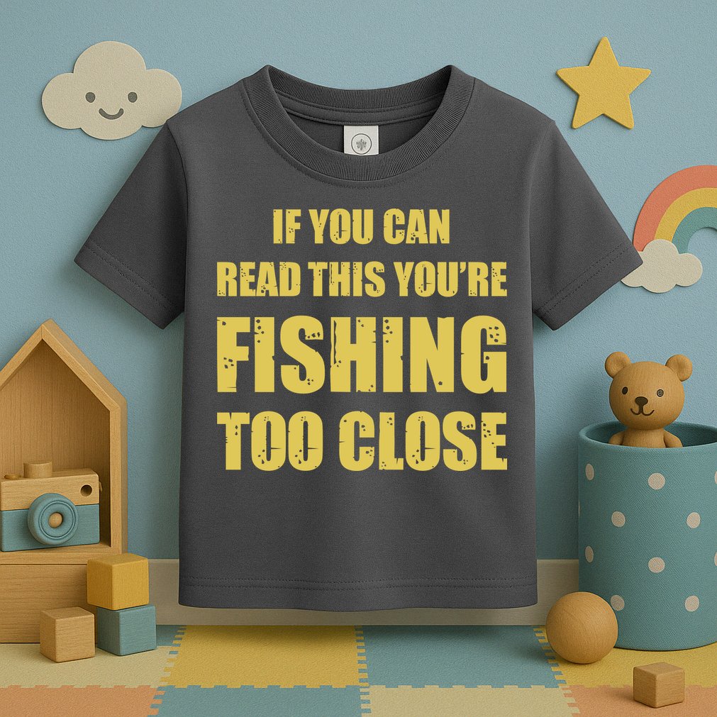 Funny If You Can Read This You're Fishing Too Close Toddler T-Shirt