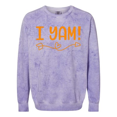 Funny I Yam Sweet Potato For Matching Thanksgiving Costume Colorblast Crewneck Sweatshirt