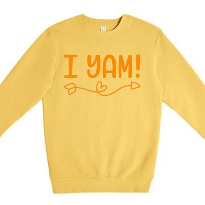 Funny I Yam Sweet Potato For Matching Thanksgiving Costume Premium Crewneck Sweatshirt