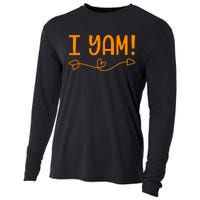 Funny I Yam Sweet Potato For Matching Thanksgiving Costume Cooling Performance Long Sleeve Crew