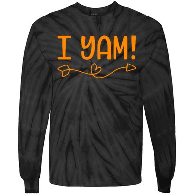 Funny I Yam Sweet Potato For Matching Thanksgiving Costume Tie-Dye Long Sleeve Shirt