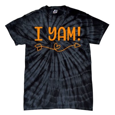 Funny I Yam Sweet Potato For Matching Thanksgiving Costume Tie-Dye T-Shirt