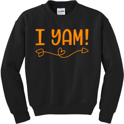 Funny I Yam Sweet Potato For Matching Thanksgiving Costume Kids Sweatshirt