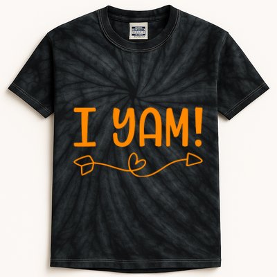 Funny I Yam Sweet Potato For Matching Thanksgiving Costume Kids Tie-Dye T-Shirt