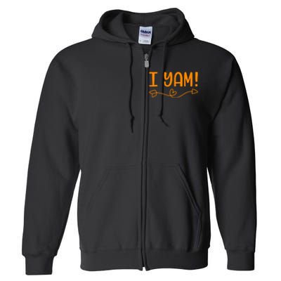 Funny I Yam Sweet Potato For Matching Thanksgiving Costume Full Zip Hoodie