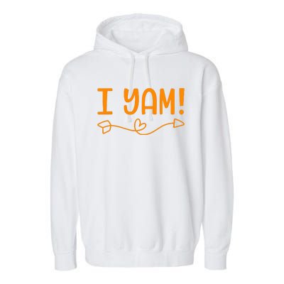 Funny I Yam Sweet Potato For Matching Thanksgiving Costume Garment-Dyed Fleece Hoodie