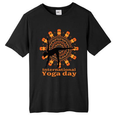 Funny International Yoga Day Design Tall Fusion ChromaSoft Performance T-Shirt