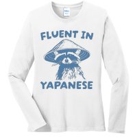 Fluent In Yapanese Raccoon Ladies Long Sleeve Shirt