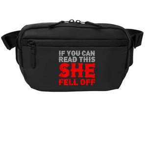 Funny If You Can Read This She Fell Off Biker Motorcycle Crossbody Pack